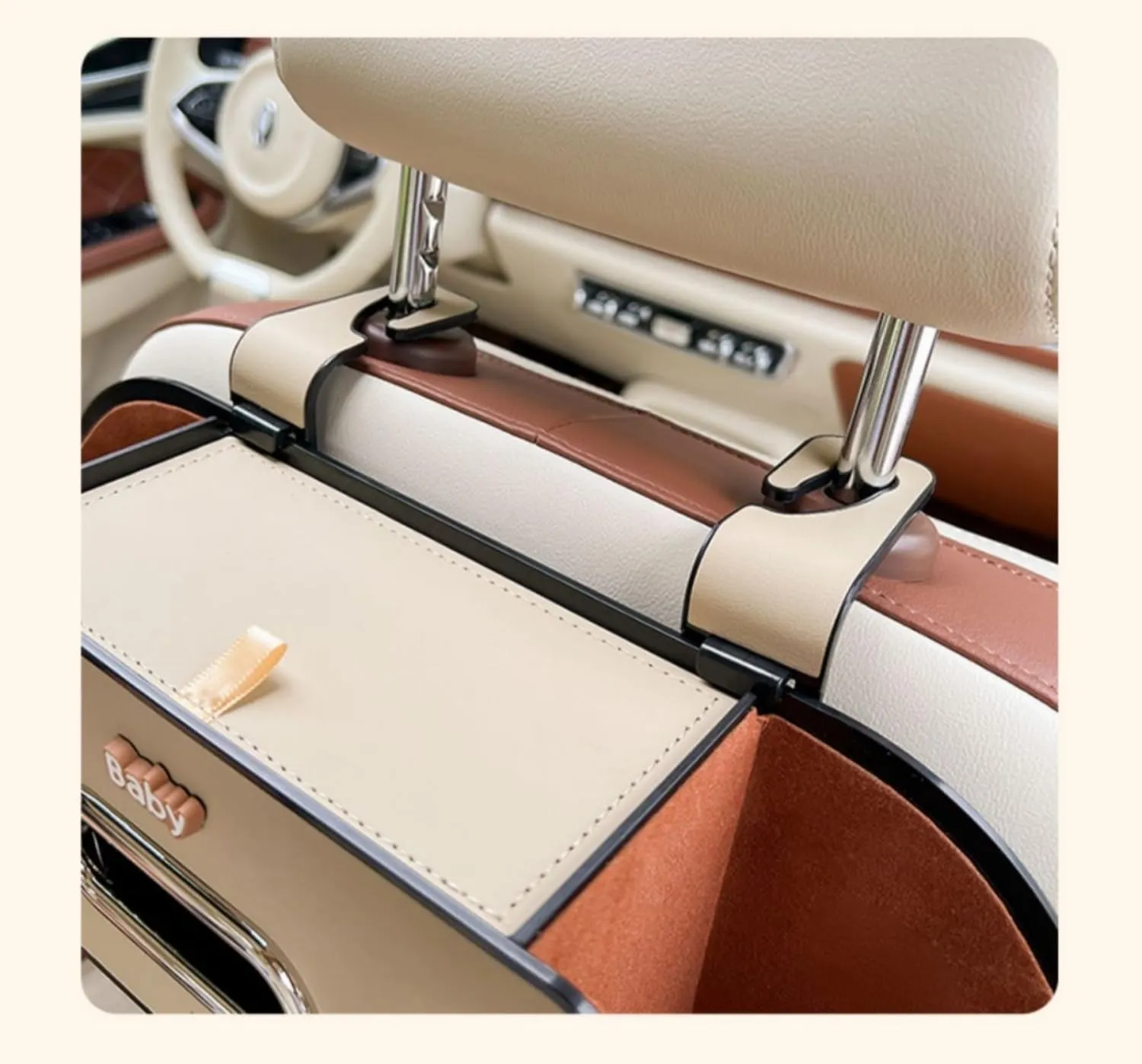 1 Pack Car Tissue Holder, Standard Size Tissue Box Holder for Car Back Seat, Hanging Tissue Bag for Travel Napkin Holder Camping Toilet Paper Holder (D)