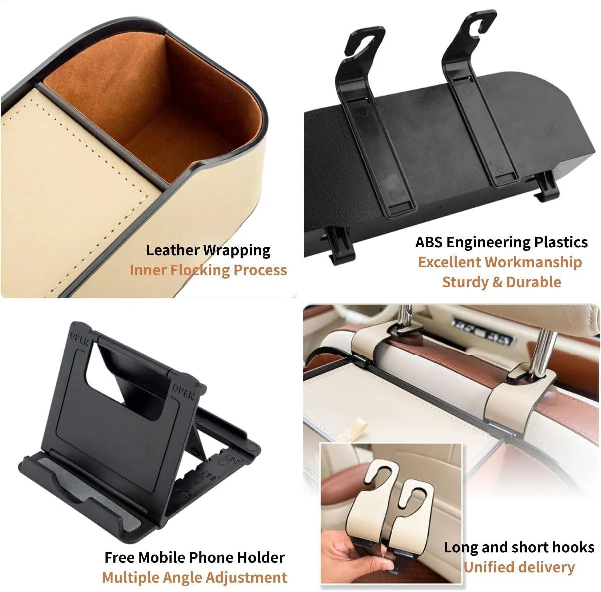1 Pack Car Tissue Holder, Standard Size Tissue Box Holder for Car Back Seat, Hanging Tissue Bag for Travel Napkin Holder Camping Toilet Paper Holder (D)