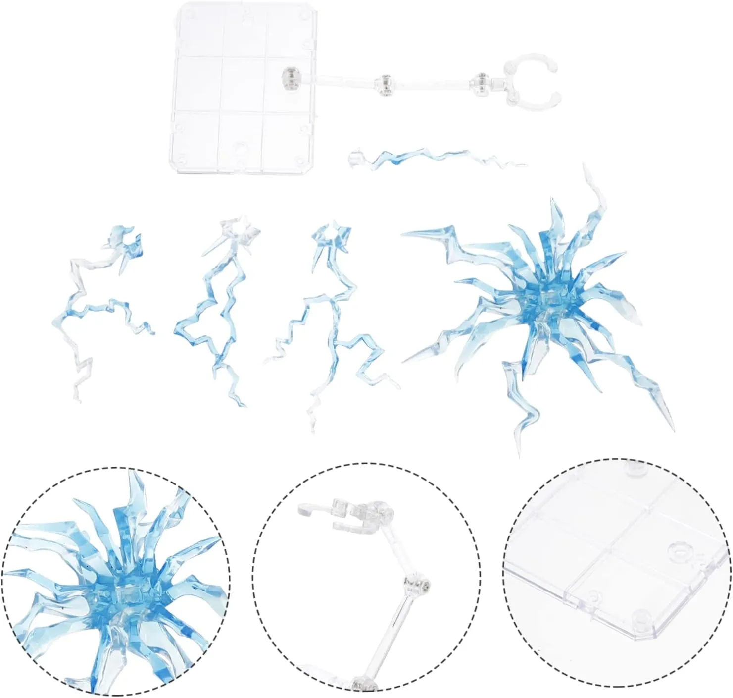 1 Set Hand-Made Special Effects Bracket Action Figure Holder Doll Display Rack Figure Display Holder Figure Stand Plastic Blue Bracket Doll Support Frame