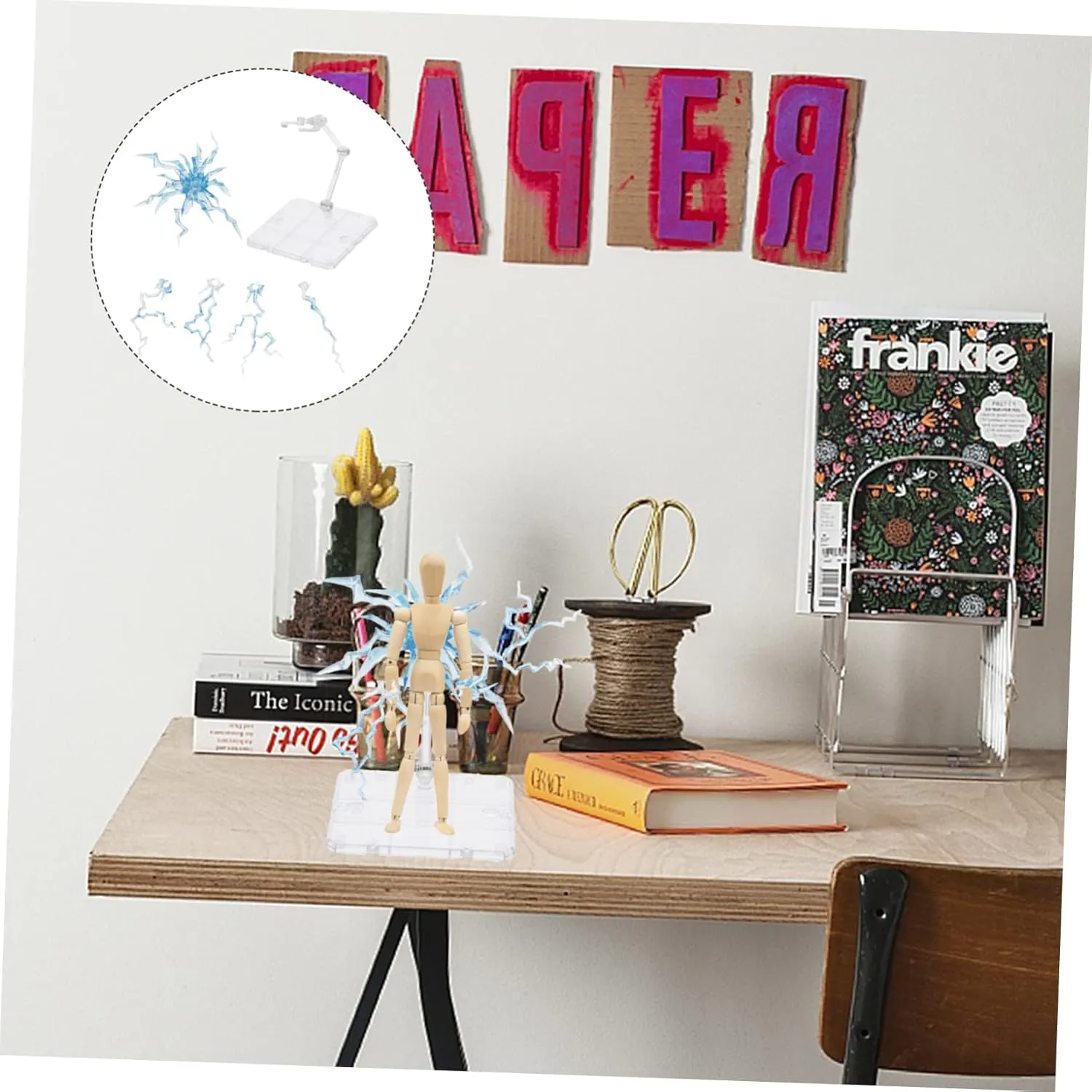 1 Set Hand-Made Special Effects Bracket Action Figure Holder Doll Display Rack Figure Display Holder Figure Stand Plastic Blue Bracket Doll Support Frame