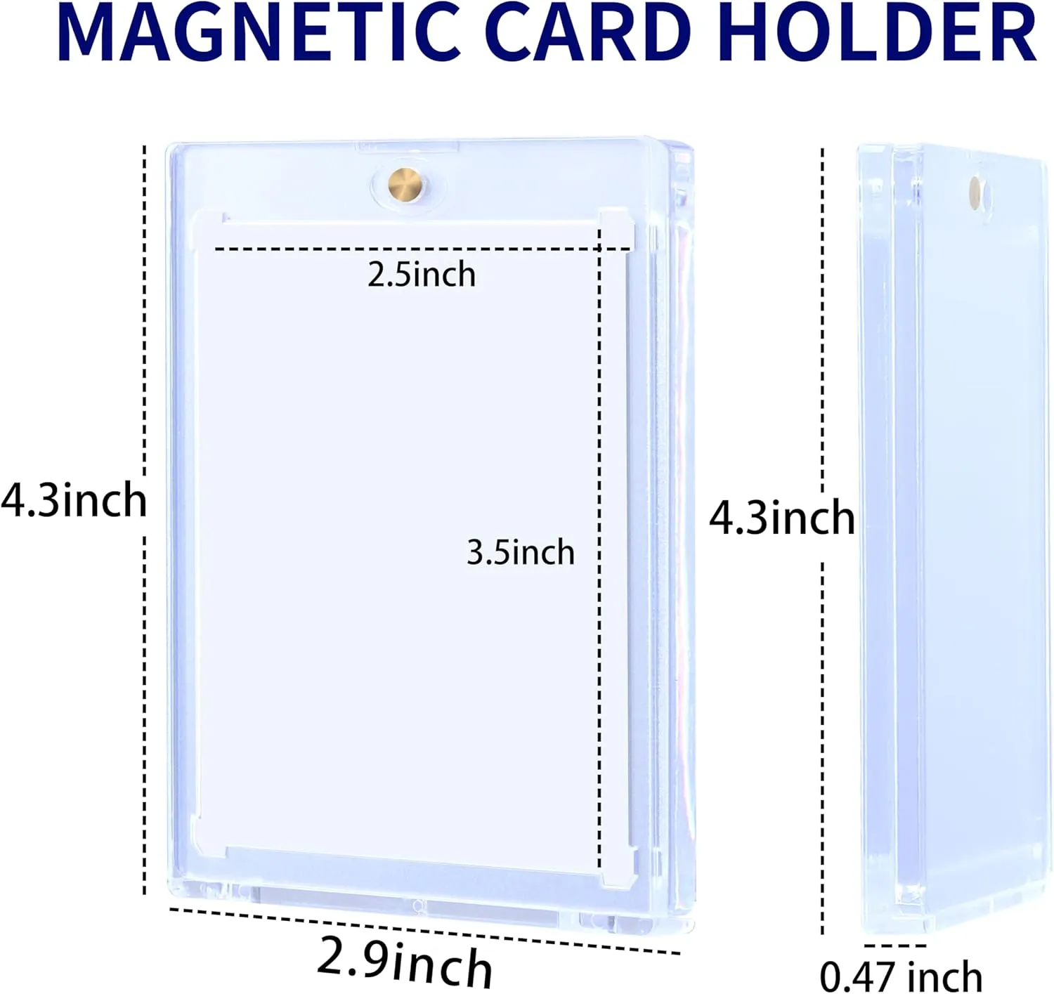 10 Pack 130PT Magnetic Card Holder for Trading Cards, One-Touch Card Case Holder for Baseball Football Sports MTG TCG Collectable Cards (10, 130PT)