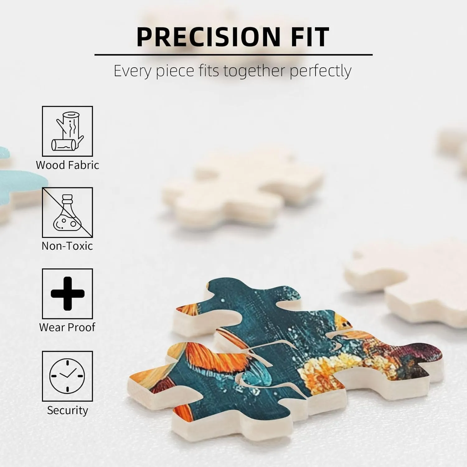 1000 Piece Wooden Jigsaw Puzzle for Adults,Mysterious Deep-Sea Fish with Bioluminescent,Brain Training Challenge,Stress Relief Activity, Enchanting Ocean Artwork,Eco-Friendly Pieces