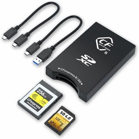 10Gbps CFexpress Type B and SD UHS-II Dual-Slot Memory Card Reader, USB 3.1 Gen 2 CFexpress Reader for CFexpress Type B/SD Card Read 2 Cards Simultaneously Support Windows/Android/Linux/Mac OS