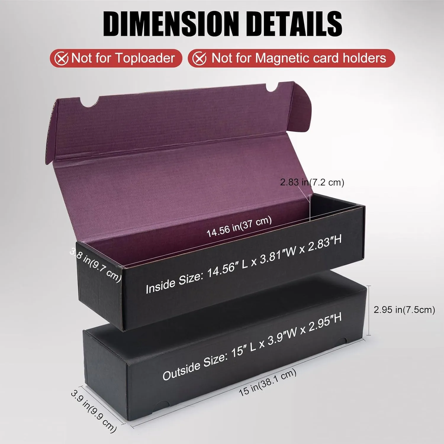 1100  Trading Card Storage Box, 6-Pack Corrugated Cardboard Bulk Sports Storage Box for TCG/Magic/Mtg Basketball Cards, Collectible Trading Cards (Black&Purple)