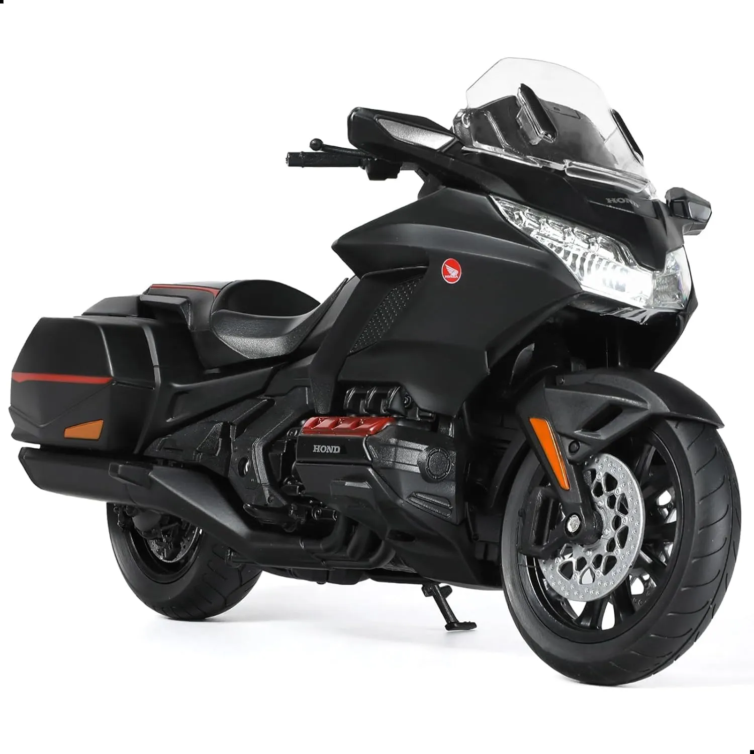 1:12 Motorcycle Model Toy for Honda Glodwing Metal Die-cast with Plastic Motorcycle Model for Welly No Assembly Required Mini Finished Moto Gift for Adult（Black）