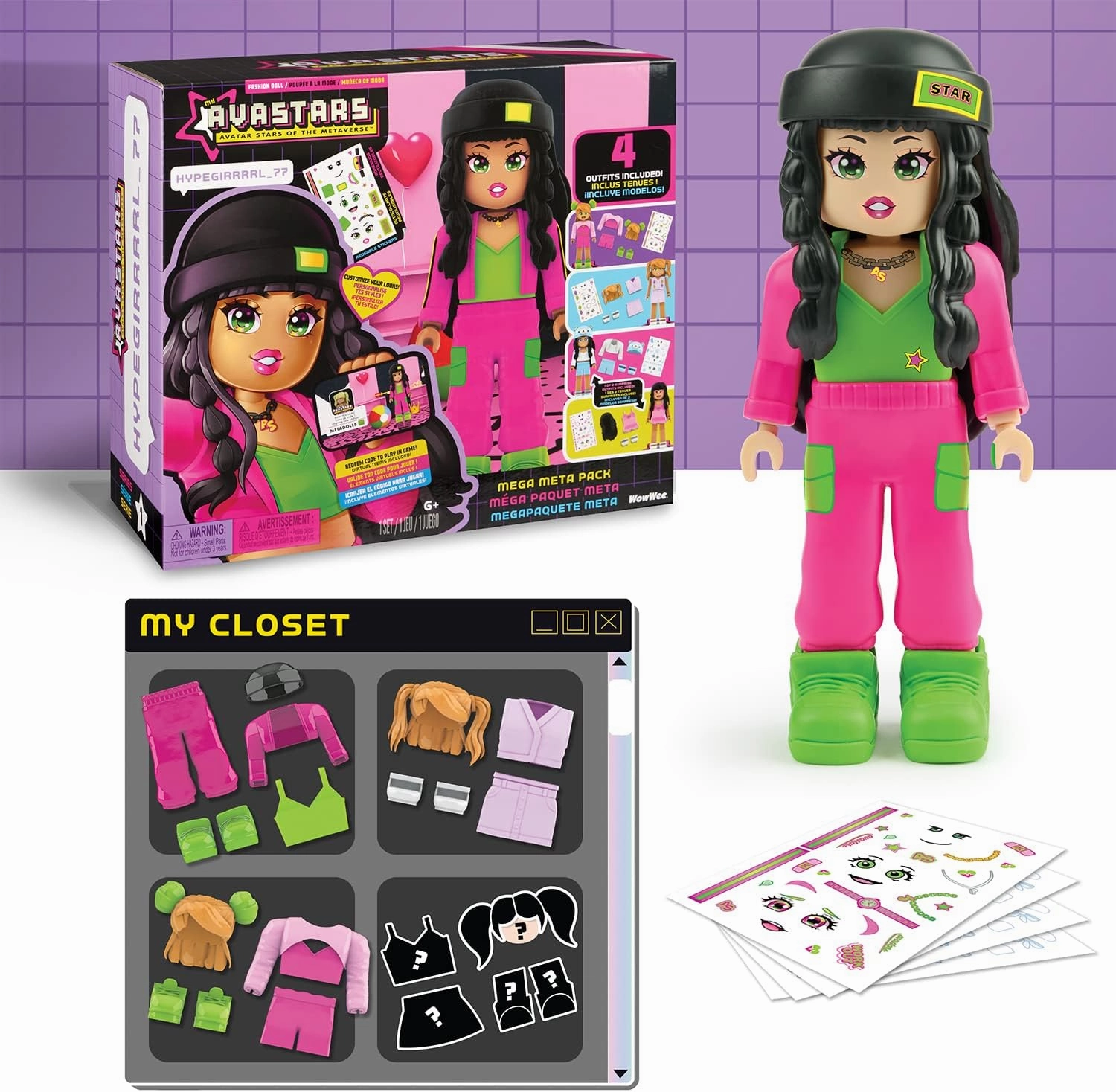 11" HypeGirrrrl_77 Fashion Doll with 3 Bonus Outfits