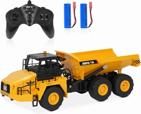 11CH Remote Control Dump Truck,2.4Ghz RC Dump Truck Toy Construction Engineering Truck, Remote Control Vehicle with Lights,1/16 Scale Truck Birthday Gift for Kids Adults