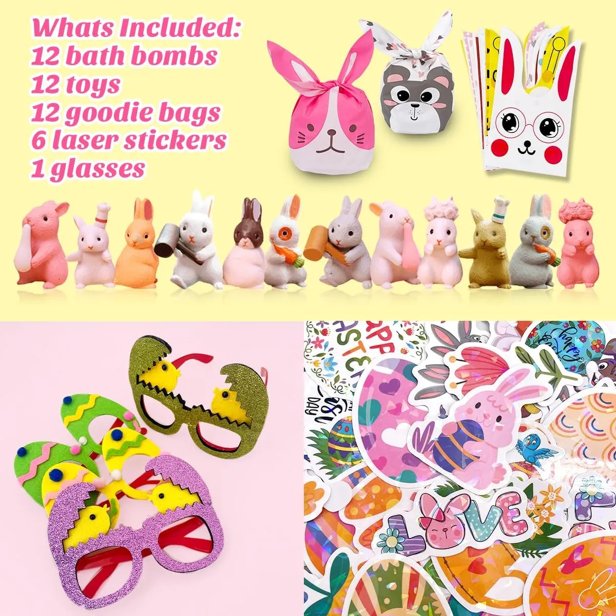 12 Pack Easter Egg Bath Bombs Gift Set for Kids with Surprise Inside, Kids Bath Bombs with Surprise Inside for Easter Hunt, Easter Basket Stuffers…