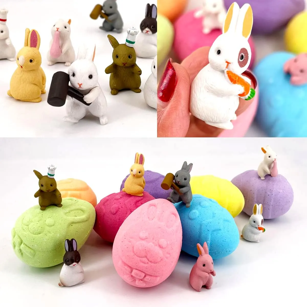 12 Pack Easter Egg Bath Bombs Gift Set for Kids with Surprise Inside, Kids Bath Bombs with Surprise Inside for Easter Hunt, Easter Basket Stuffers…