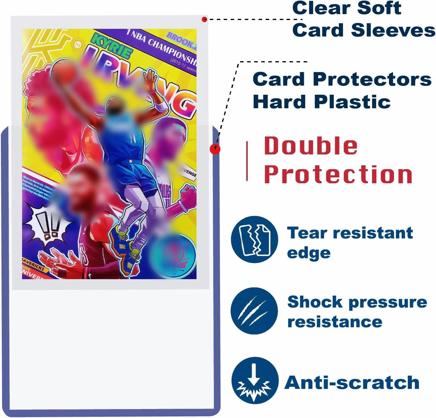 1200 Card Sleeves Top Loaders for Cards for Baseball, Football, MTG Cards, Ultra-Clear Protectors for Trading Collectibles (600 Hard Sleeves 600 Soft Sleeve)
