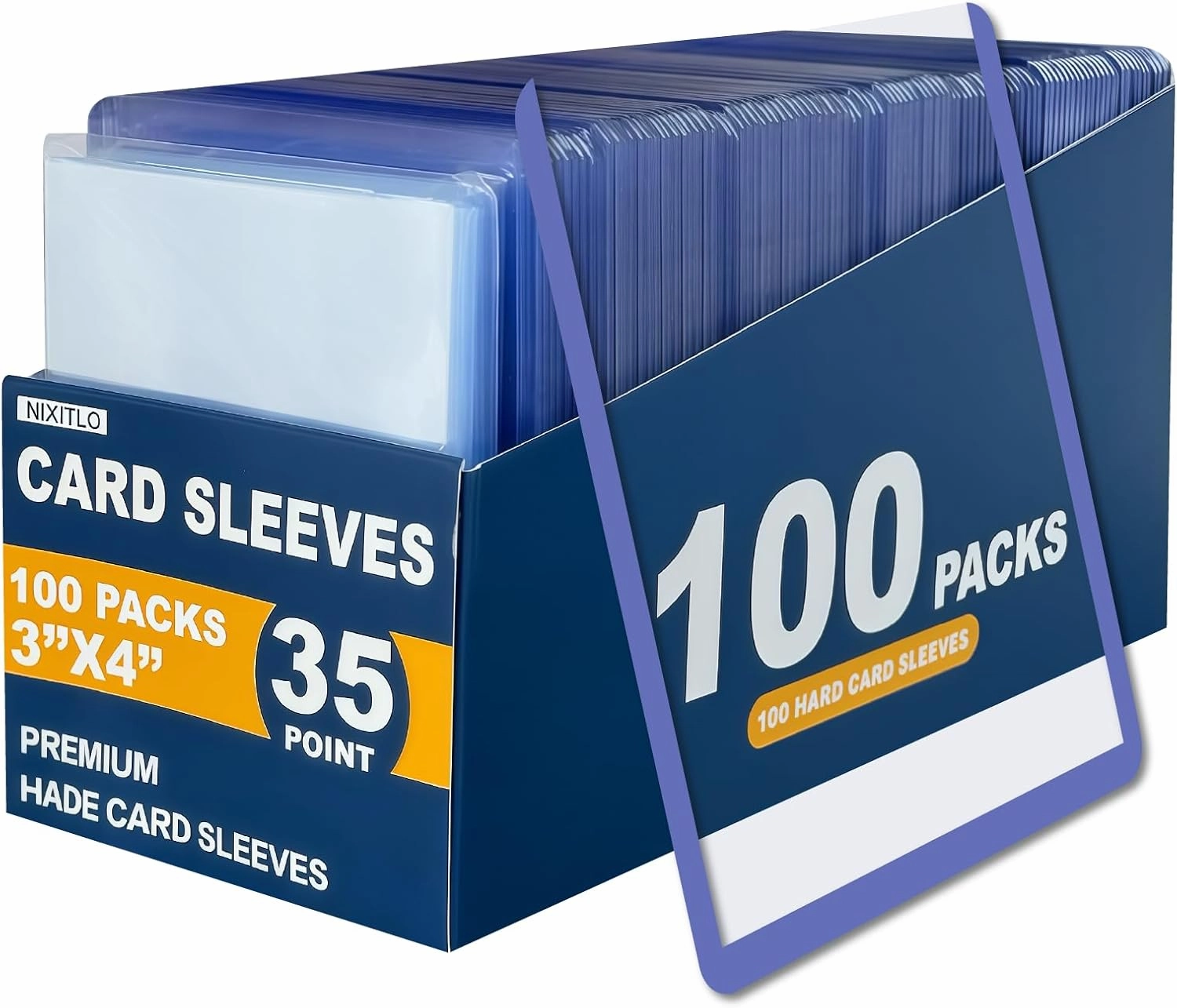 1200 Card Sleeves Top Loaders for Cards for Baseball, Football, MTG Cards, Ultra-Clear Protectors for Trading Collectibles (600 Hard Sleeves 600 Soft Sleeve)