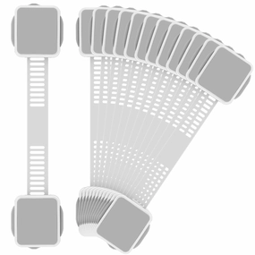 12 Pack Baby Proofing Safety Locks Child Safe for Cabinet Drawer Fridge Oven Dishwasher Doors, Toilet Seat & Lid, Adjustable Furniture Latches and Straps, 3M Adhesive No Drilling Button,Unlock Design