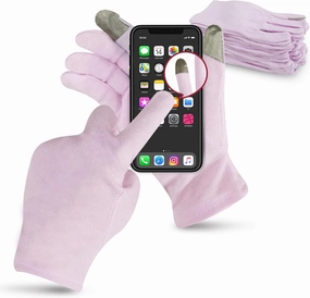 12 Pairs Premium 100% Cotton Gloves | Dry Hands & Eczema |Overnight Lotion & Spa Treatment for Women & Men | Reusable|Touchscreen| Touch Purple