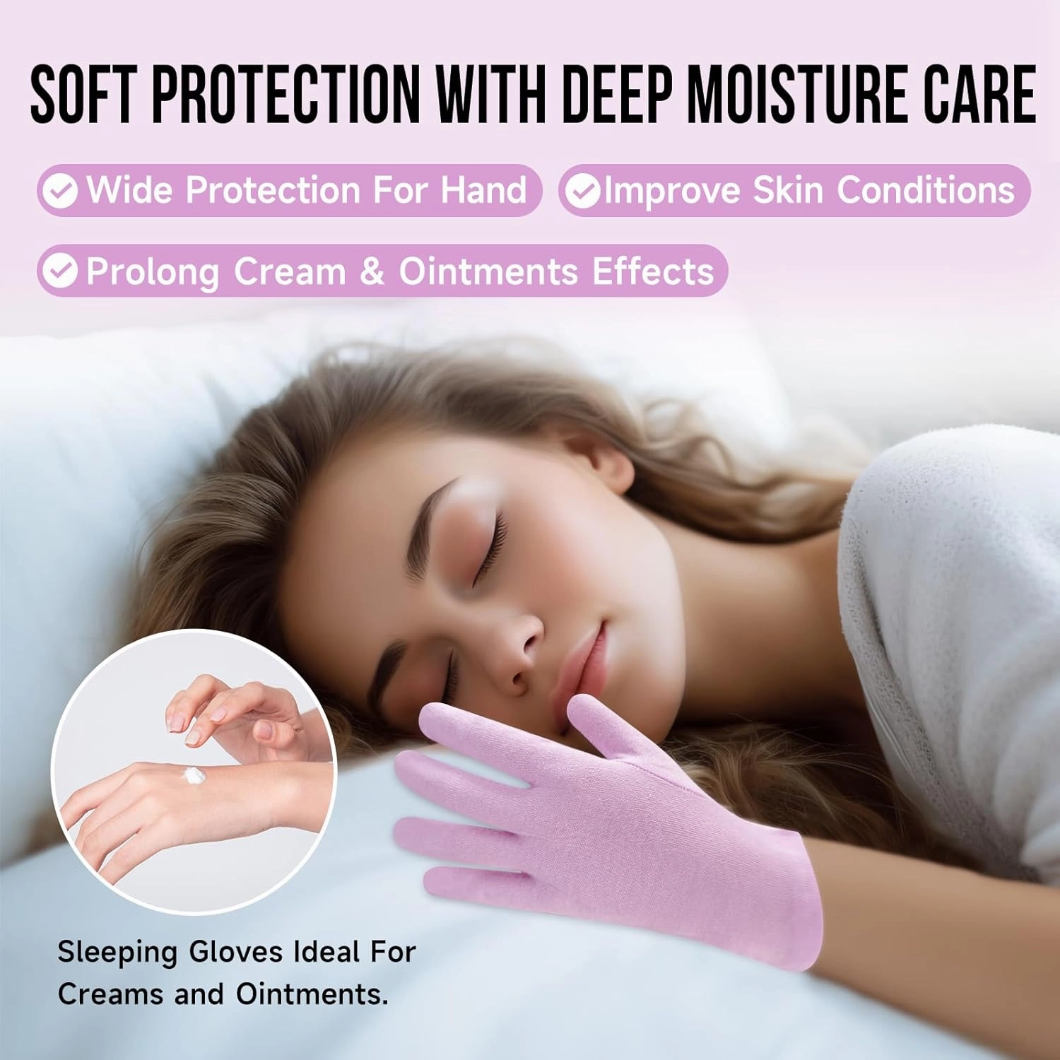 12 Pairs Premium 100% Cotton Gloves Moisturizing Gloves for Dry Hands & Eczema | Overnight Sleeping Gloves, Eczema Gloves | Reusable| Touchscreen, Purple
