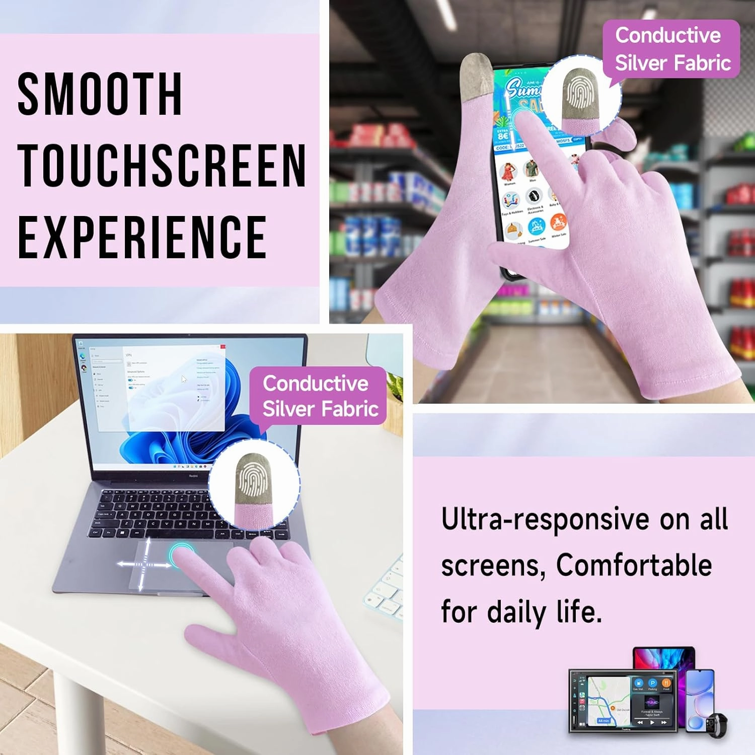 12 Pairs Premium 100% Cotton Gloves Moisturizing Gloves for Dry Hands & Eczema | Overnight Sleeping Gloves, Eczema Gloves | Reusable| Touchscreen, Purple