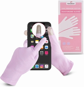 12 Pairs Premium 100% Cotton Gloves Moisturizing Gloves for Dry Hands & Eczema | Overnight Sleeping Gloves, Eczema Gloves | Reusable| Touchscreen, Purple