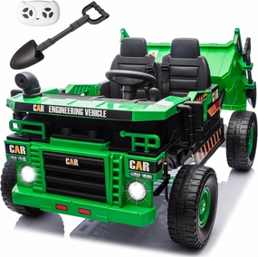 12V 10AH 2-Seater XL Kids Ride on Truck Electric Toy Car with Electric Dump Bed, Parents Remote Control Kids Car Tractor Toys Ride-on Dump Truck for Boys and Girls Ages 3 , Geen