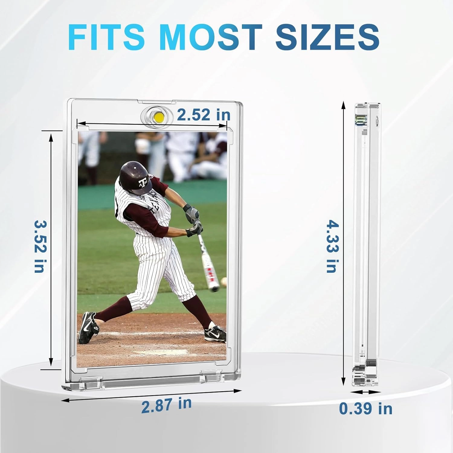 130pt Magnetic Card Holders, 30ct One Card Touch Holder for Trading Cards, Baseball Card Protectors Hard Plastic, Magnetic Thick Card Display Case for Sports Cards, Game Cards