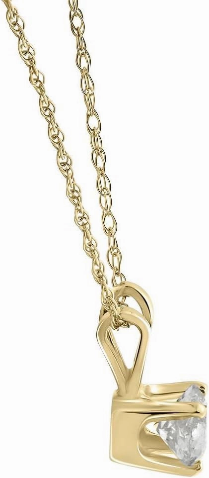 14k White or Yellow Gold 1/2 Ct T.W. Diamond Round-Cut Solitaire Pendant Women's Necklace With 18" 14k Gold Chain