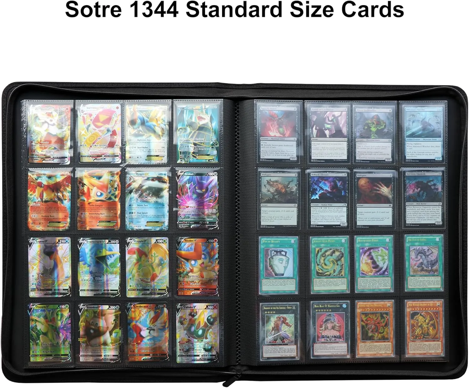 16 Pocket Card Binder, Fits 1344 Trading Cards Side Loading Ringless Card Album for TCG and Sports Cards -Red
