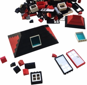 161 Pieces Education Building Bricks Block Windows, Doors and Roof Tiles Set - Comptible Major Brands
