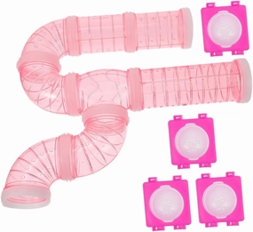 16pcs DIY Hamster Tube Connectors Adventure External Tunnel Set Safe Plastic Tube for Hamsters Squirrels and Small Pets