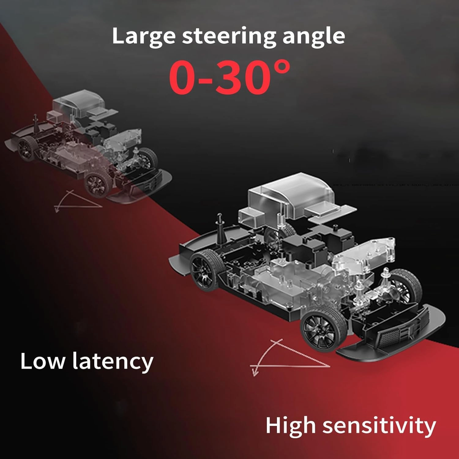 1:16 Scale RC Drift Car, 30KM/H 4WD 2.4GHz Remote Control Cars with LED Light, Racing and 4 Drifting Wheels, 2 Rechargeable Batteries, Perfect Toy Gift for Boys, Girls, Kids White