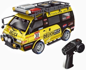1/24 Scale Delica RC Car, 2.4G Four-Wheel Drive Off-Road Brushed RC Vehicle with Variable Speed, Wagon Toy Car Gift for Adult