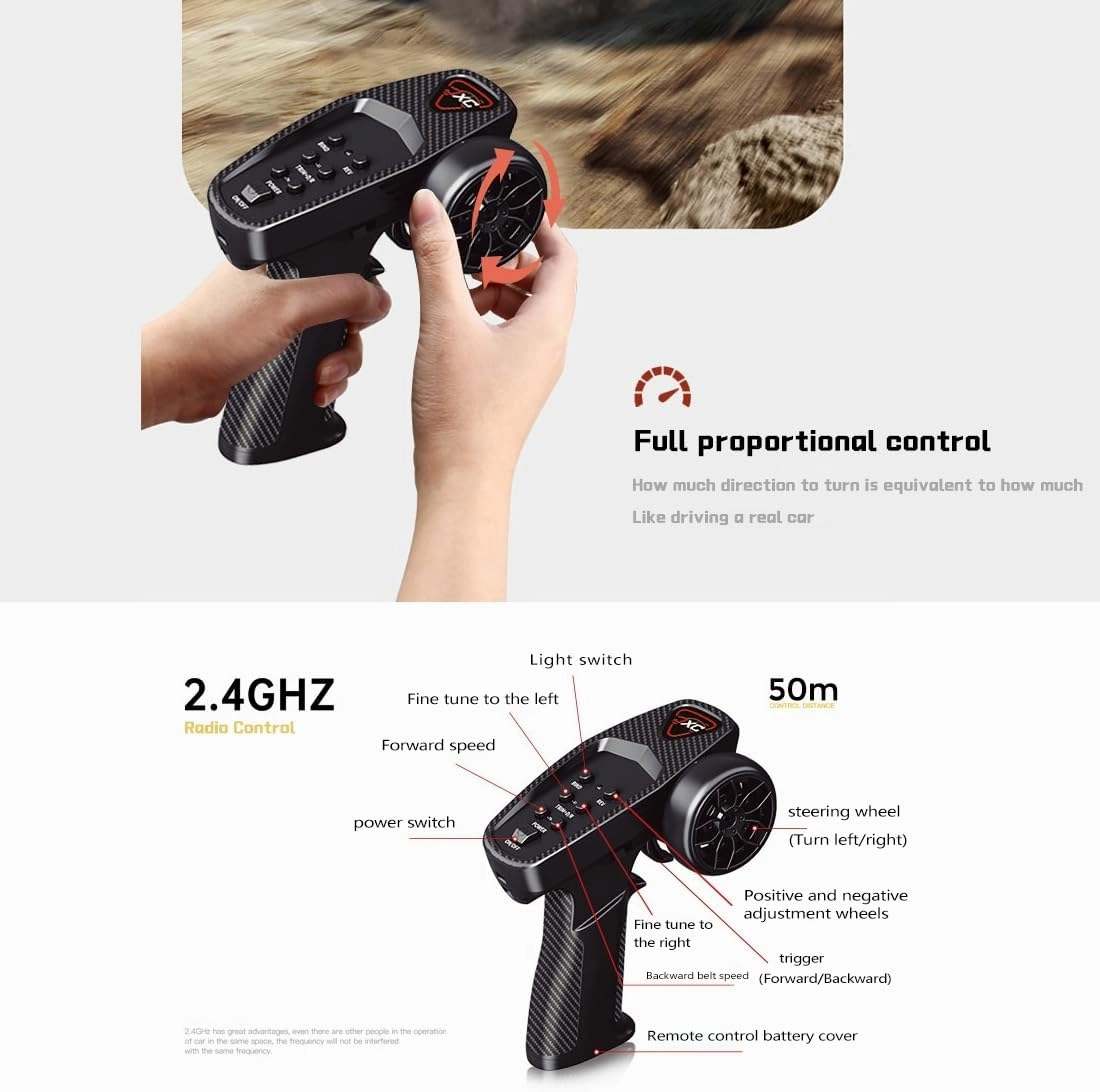 1/24 Scale Delica RC Car, 2.4G Four-Wheel Drive Off-Road Brushed RC Vehicle with Variable Speed, Wagon Toy Car Gift for Adult