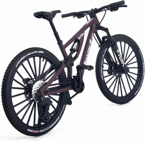 1:8 Scale Die-Cast Mini Mountain Bike Toy Miniature Finger Bicycle Model Alloy Cake Topper Desktop Decoration Crafts for Cycling Lovers Bike Racers Athletes Children Boys and Girls (Purplish Red)