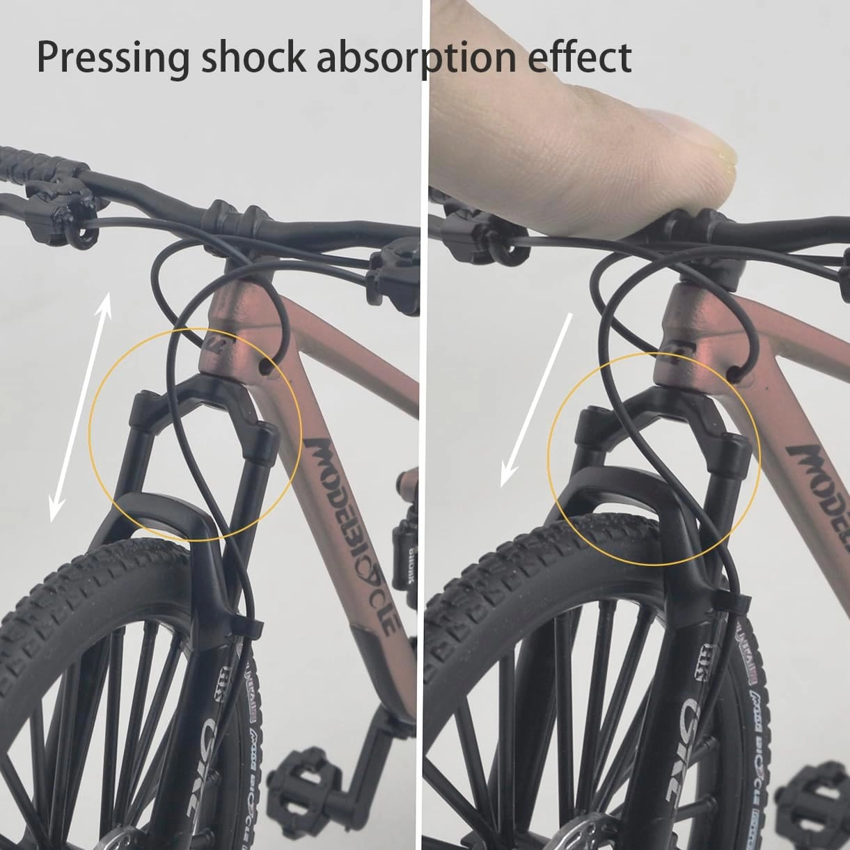 1:8 Scale Die-Cast Mini Mountain Bike Toy Miniature Finger Bicycle Model Alloy Cake Topper Desktop Decoration Crafts for Cycling Lovers Bike Racers Athletes Children Boys and Girls (Purplish Red)