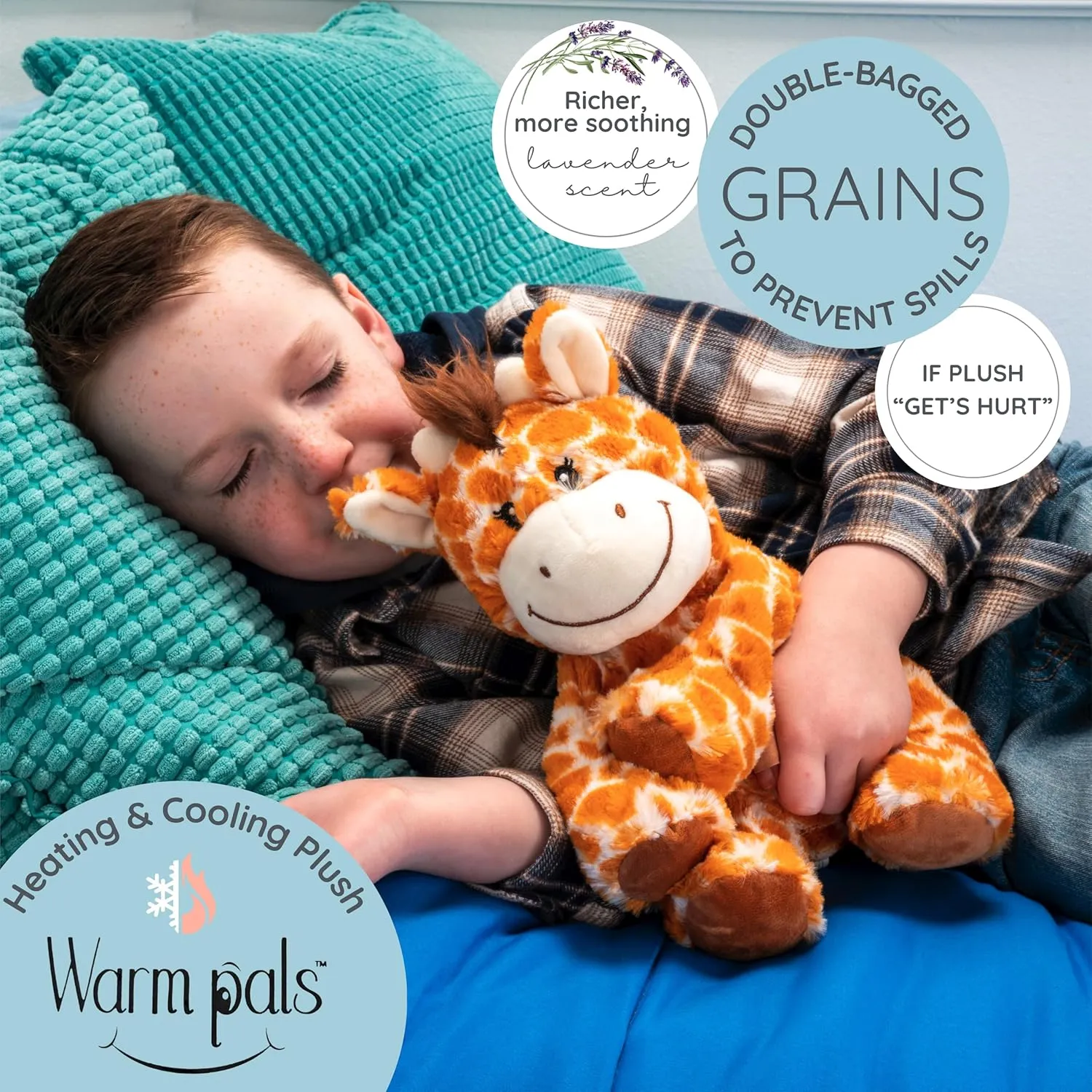 1i4 Group Warm Pals - Flirty Giraffe - Cozy Microwavable Lavender Scented Plush Toys - Heated Stuffed Animal - Heatable Coolable Bedtime Comfort Plushie
