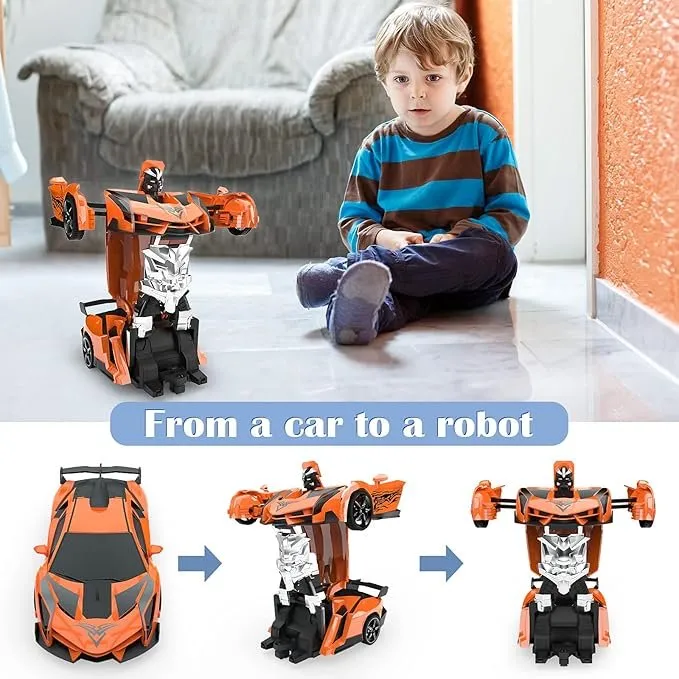 2 in 1 Car & Robot Transform RC Car, Remote Controlled Car, 2.4GHz RC Car with 360° Rotating Rechargeable Battery, Children Toy Cars 3-12 Years Old Gift Games