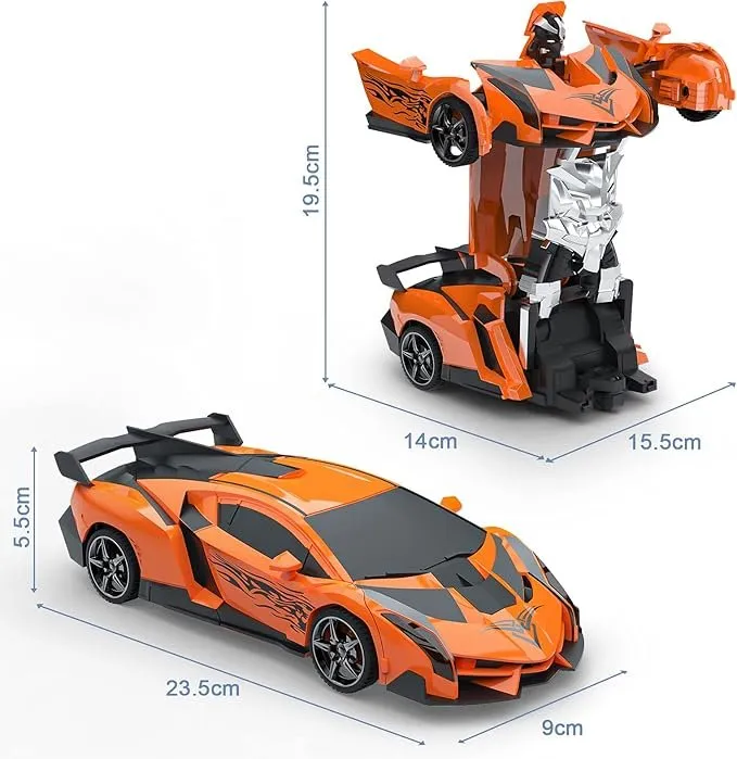 2 in 1 Car & Robot Transform RC Car, Remote Controlled Car, 2.4GHz RC Car with 360° Rotating Rechargeable Battery, Children Toy Cars 3-12 Years Old Gift Games
