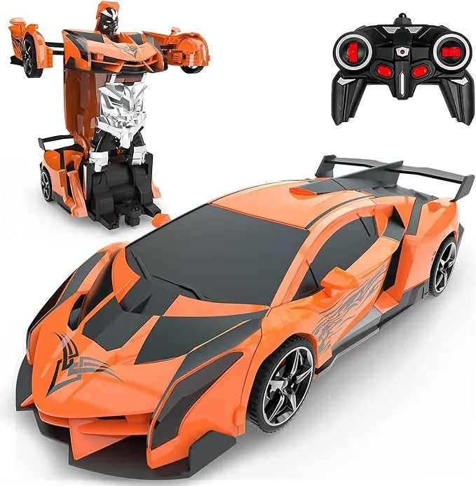 2 in 1 Car & Robot Transform RC Car, Remote Controlled Car, 2.4GHz RC Car with 360° Rotating Rechargeable Battery, Children Toy Cars 3-12 Years Old Gift Games