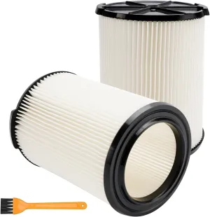 2 Pack VF4000 Replacement Filter, Standard Wet/Dry Vac Filter VF4000 Compatible with RIDGID Vacs Wet Dry 5-20 Gal & 6-9 Gal Husky Vacuum, Replacement Vf4000 Filter