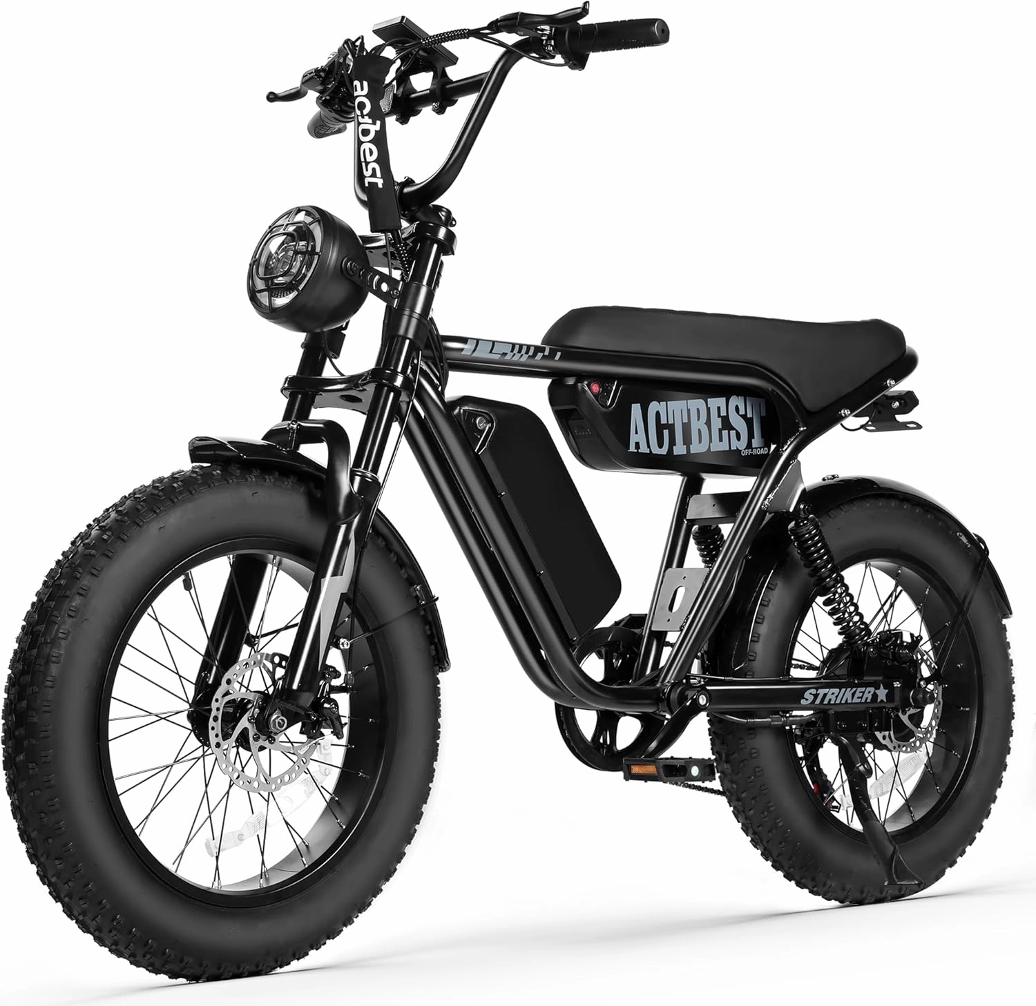 20"/16" Electric Bike,Peak 1500W/1200W, 48V 15.6Ah/10.4Ah Fat Tire All-Terrain Electric Motorcycle,Full Suspension,UL2849 Electric Dirt Bike for Adults on Mountains/Snow/Sandy,59D