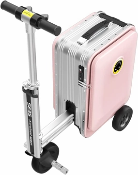 20L SE3S Smart Electric Suitcase Portable Rideable Travel Riding Suitcase, USB Charging Carry on Luggage with Wheels,Speed 13km/h, Luggage for Adults Travel (pink)