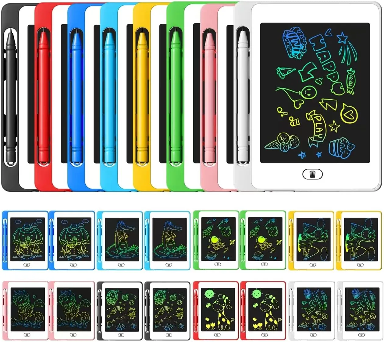 24 Pack LCD Writing Tablet for Kids, 6.5 Inch Colorful Doodle Board Drawing Tablet, Erasable Reusable Electronic Drawing Pads, Educational Learning Toys Birthday Gifts for Girls Boys Age 3 4 5 6 7 8