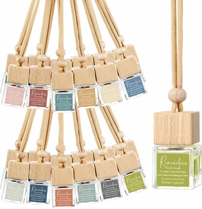 24 Pcs Mental Health Awareness Items Bulk Empty Glass Essential Oil Diffuser Car Air Freshener Diffuser Therapies Gifts Encouragement Inspirational Motivational Gifts for Women Mom
