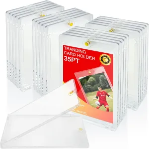 24ct Magnetic Card Holders for Trading Cards, 35PT Magnetic Card Holder Hard Plastic Baseball Card Case Protecor Display for Sports Cards, Standard Cards, Game Cards, MTG Cards