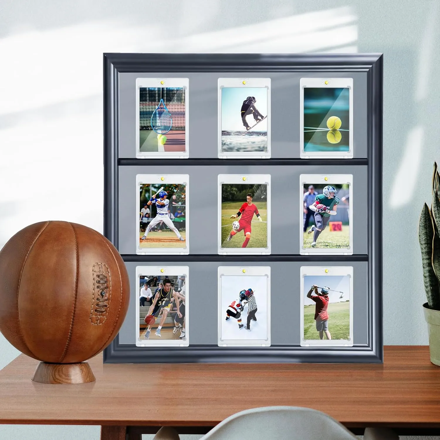 24ct Magnetic Card Holders for Trading Cards, 35PT Magnetic Card Holder Hard Plastic Baseball Card Case Protecor Display for Sports Cards, Standard Cards, Game Cards, MTG Cards