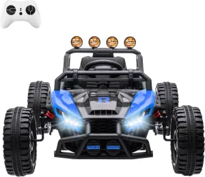 24V Electric Kids Car Truck with Adjustable Speed and LED Lights. Perfect for Parks, Backyards or Sidewalks.(Blue)