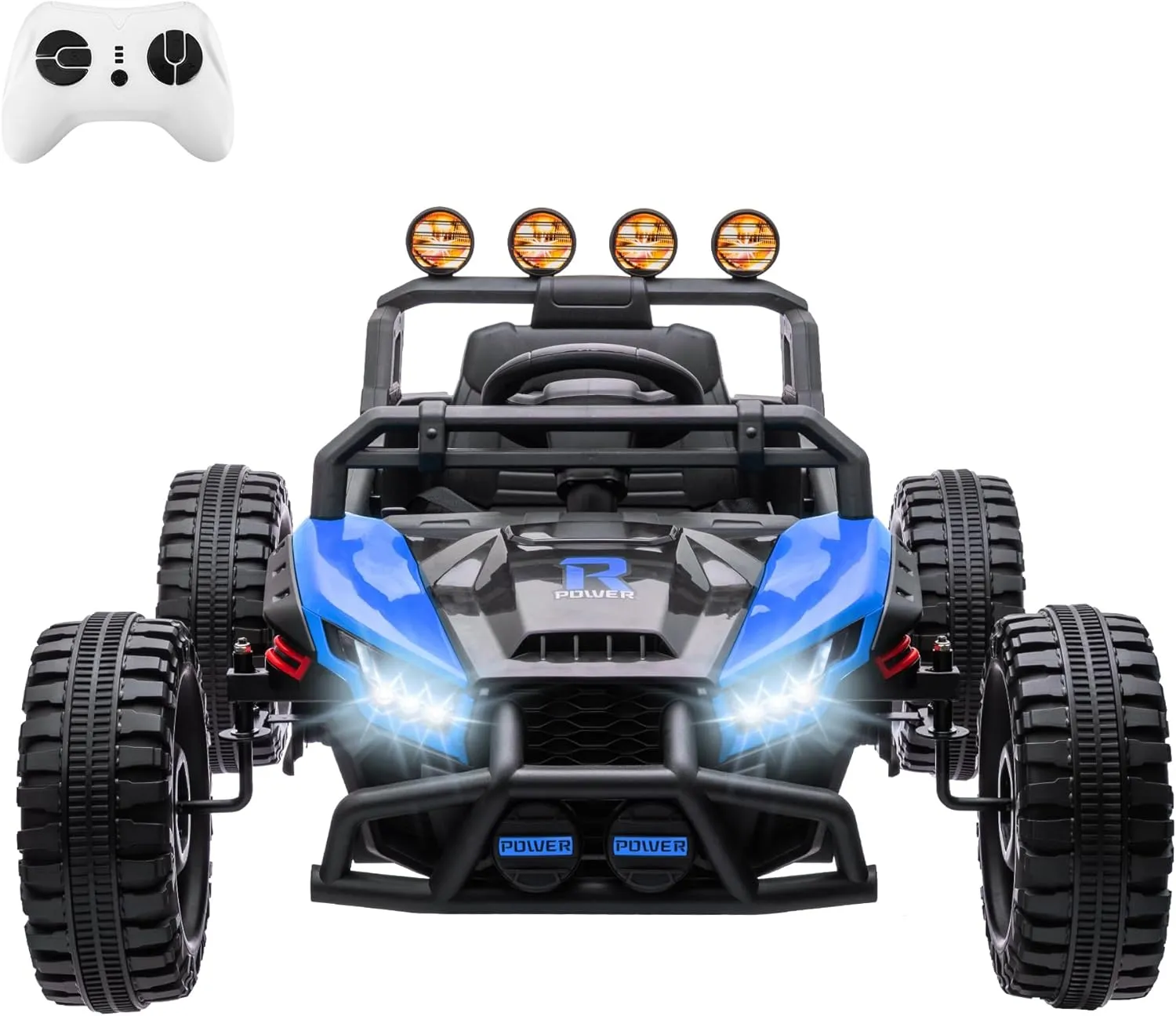 24V Electric Kids Car Truck with Adjustable Speed and LED Lights. Perfect for Parks, Backyards or Sidewalks.(Blue)