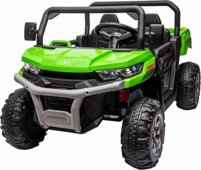 24V 2 Seater Kids Ride on Car Truck, Ride On UTV with 2x200W Motor Ride On Dump Truck, Ride On Car with Dump Bed/Shovel, Electric Vehicle with Durable Tires, LED Light, Music, Remote Control, Green