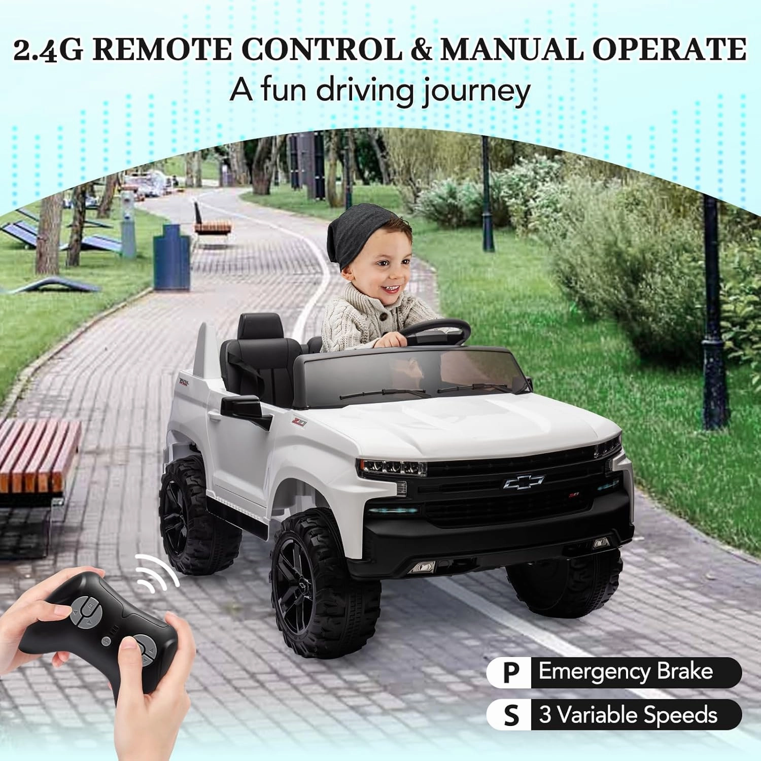 24V 2-Seater Truck Licensed Chevrolet Silverado Ride On Car Kids Toy