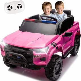 24V Power Wheels 2 Seater Kids Ride On Car,Parent Remote Control,4WD 800W Motor,3 Adjustable Speeds for Ages 3 ,Built-in Music Player,Kids Electric Ride On Toys with Easy Assembly (Rose Red)