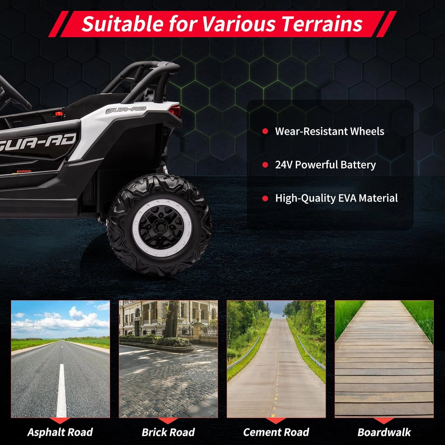 24V Ride On UTV Car, Battery Powered Electric Vehicles, Kids UTV with Remote Control, Spring Suspension,200W Motor, Metal Frame, USB, Music, LED Lights, Ride On Toy for Kids