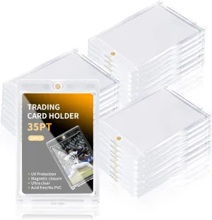 26 Pack Magnetic Card Holder 35pt, Card case Holder for Trading Cards，Card Protectors Hard Plastic, Card Sleeves Display case for Baseball Card Sports Cards