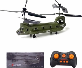 2.4G 3CH RC Helicopter, S026H Military Transport RC Helicopter with Altitude Hold, One Key Take Off/Landing, LED Light, Low Battery Reminder, Gyro, RC Army Helicopter for Kids and Beginners